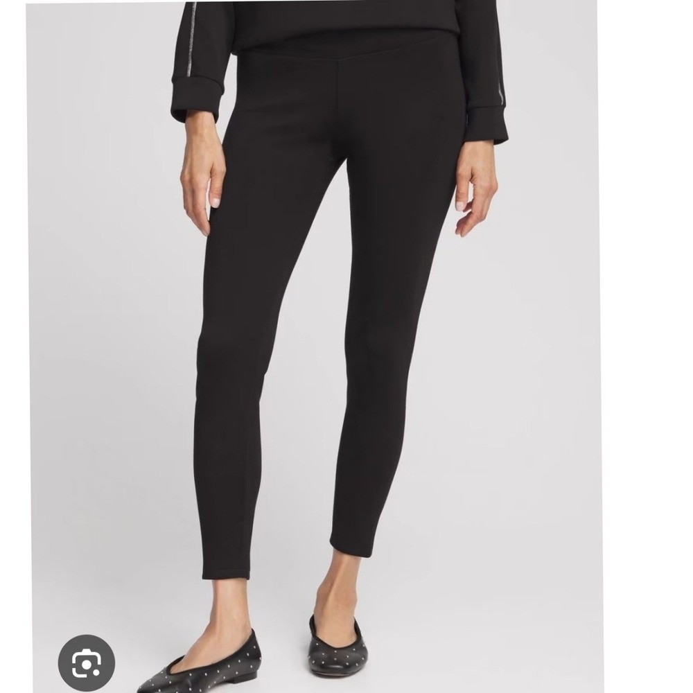 Chicos Zenergy Soft Ankle Leggings Black S athleisure momcore contemporary comfy